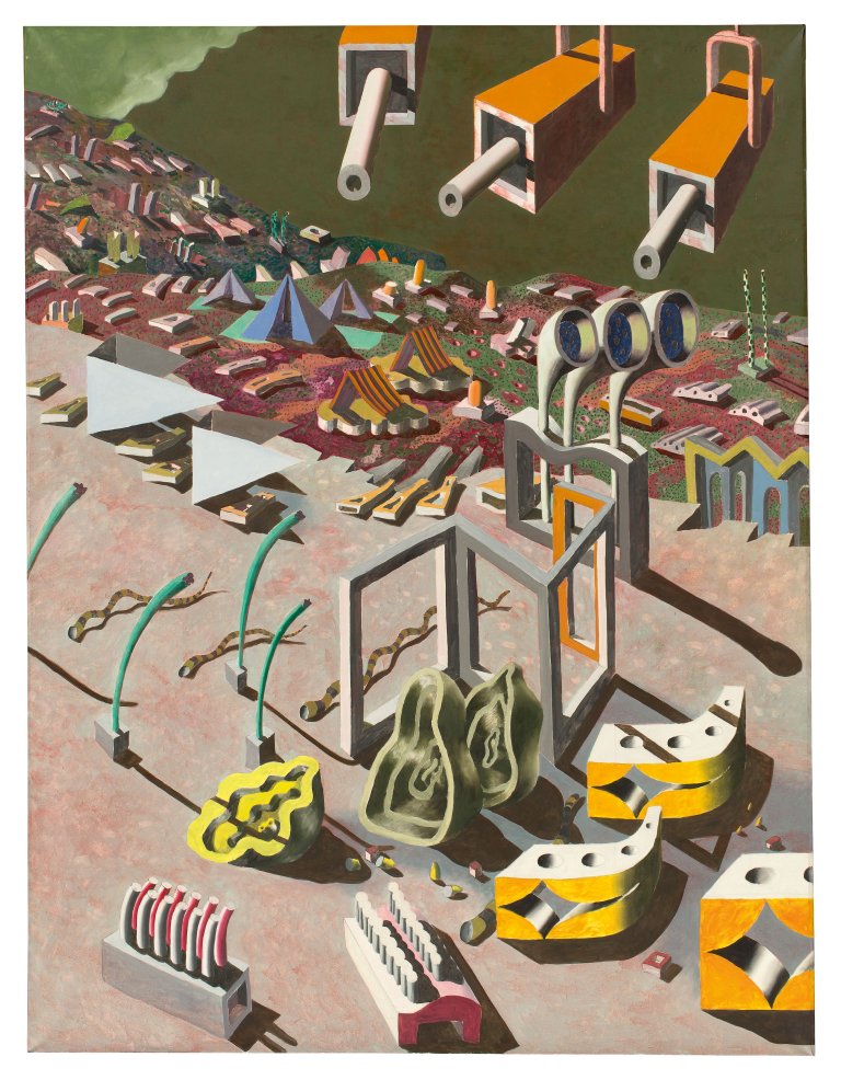 Auf diesem Bild ist das folgende Kunstwerk zu sehen: Ulrich Knispel. „Zeltlandschaft“. 1977.