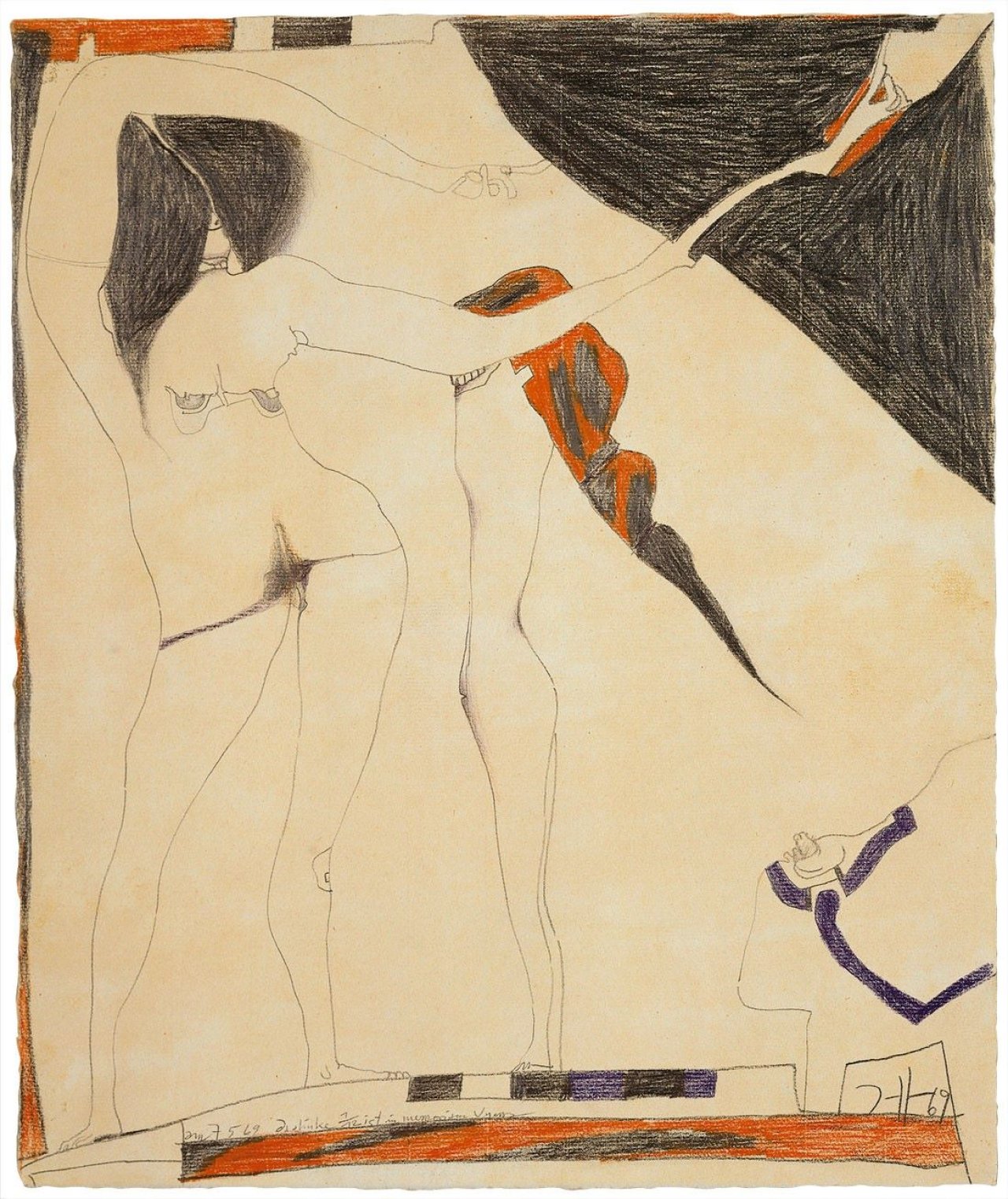 This picture shows the following artwork: Horst Janssen. „Die linke 1/12 ist in memoriam Venus“. 1969.