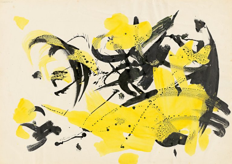 Auf diesem Bild ist das folgende Kunstwerk zu sehen: Fred Thieler. Ohne Titel. Um 1955.