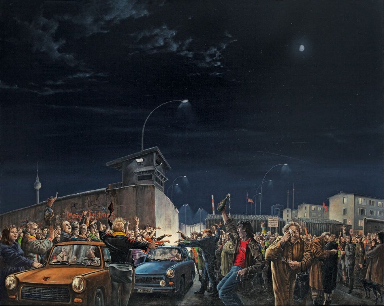 Catalog image of „Ex Oriente Lux. Die Nacht vom 9. November 1989 am Grenzübergang Prinzenstraße“. 1990