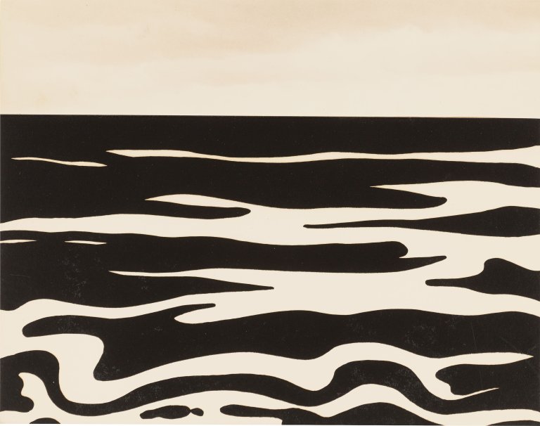 Auf diesem Bild ist das folgende Kunstwerk zu sehen: Roy Lichtenstein. „Landscape 9“. 1966.