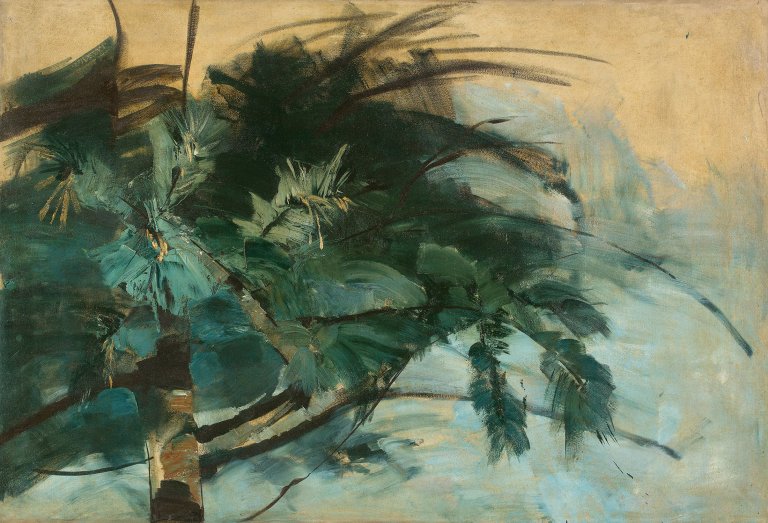 Auf diesem Bild ist das folgende Kunstwerk zu sehen: Karl Hagemeister. „Kiefern im Winter VI“. 1910.