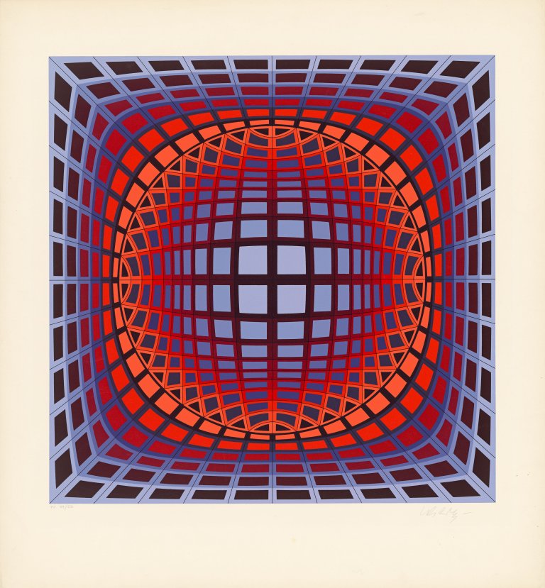 Auf diesem Bild ist das folgende Kunstwerk zu sehen: Victor Vasarely. Uran II. 1979.