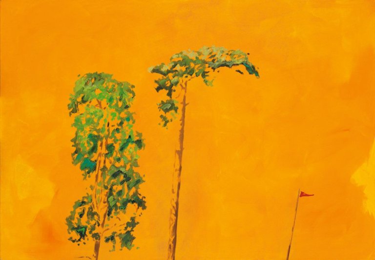 Auf diesem Bild ist das folgende Kunstwerk zu sehen: Norbert Bisky. „Lagerfreuden“. 2002.
