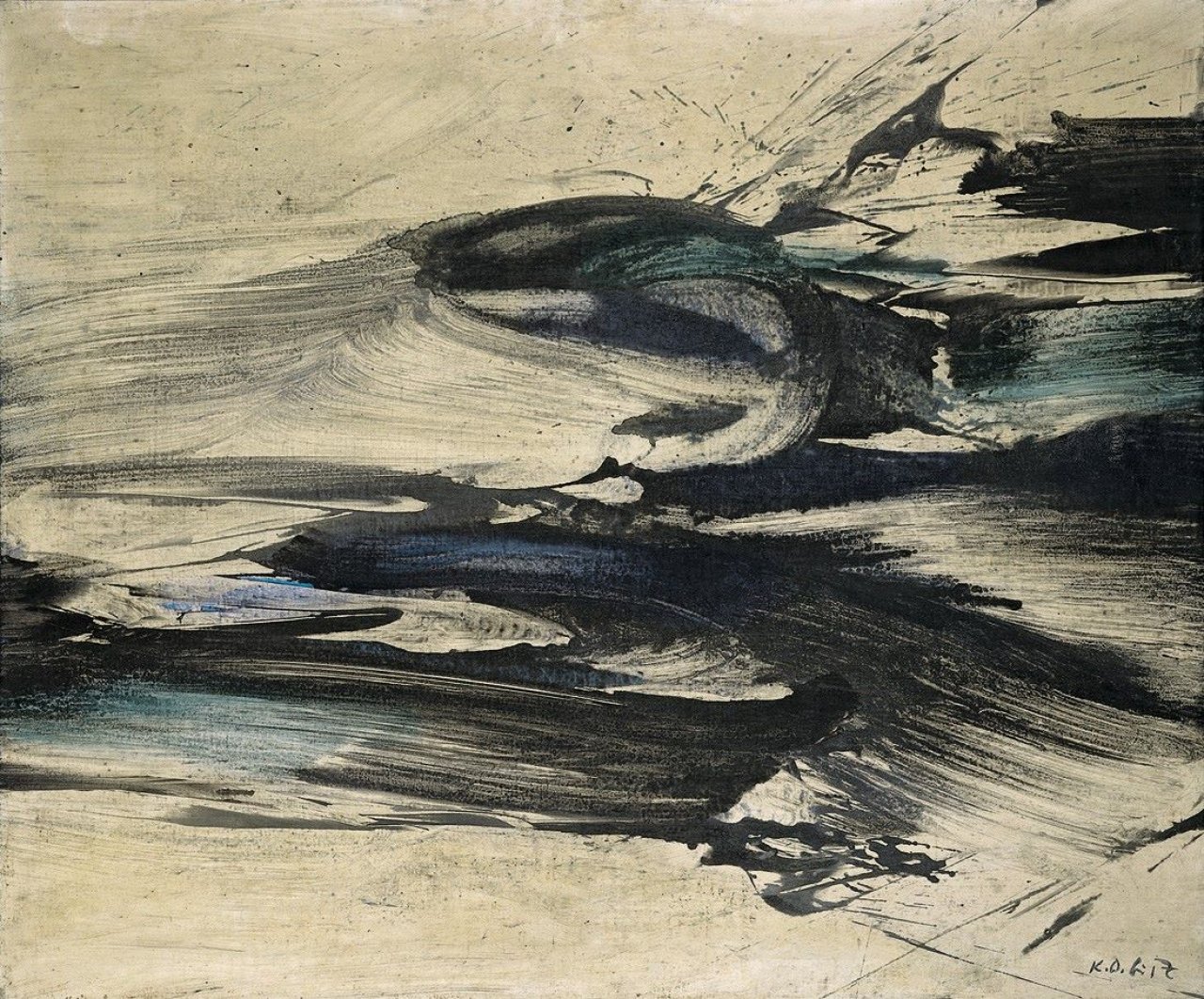 Auf diesem Bild ist das folgende Kunstwerk zu sehen: Karl Otto Götz. „Vedö“. 1958.