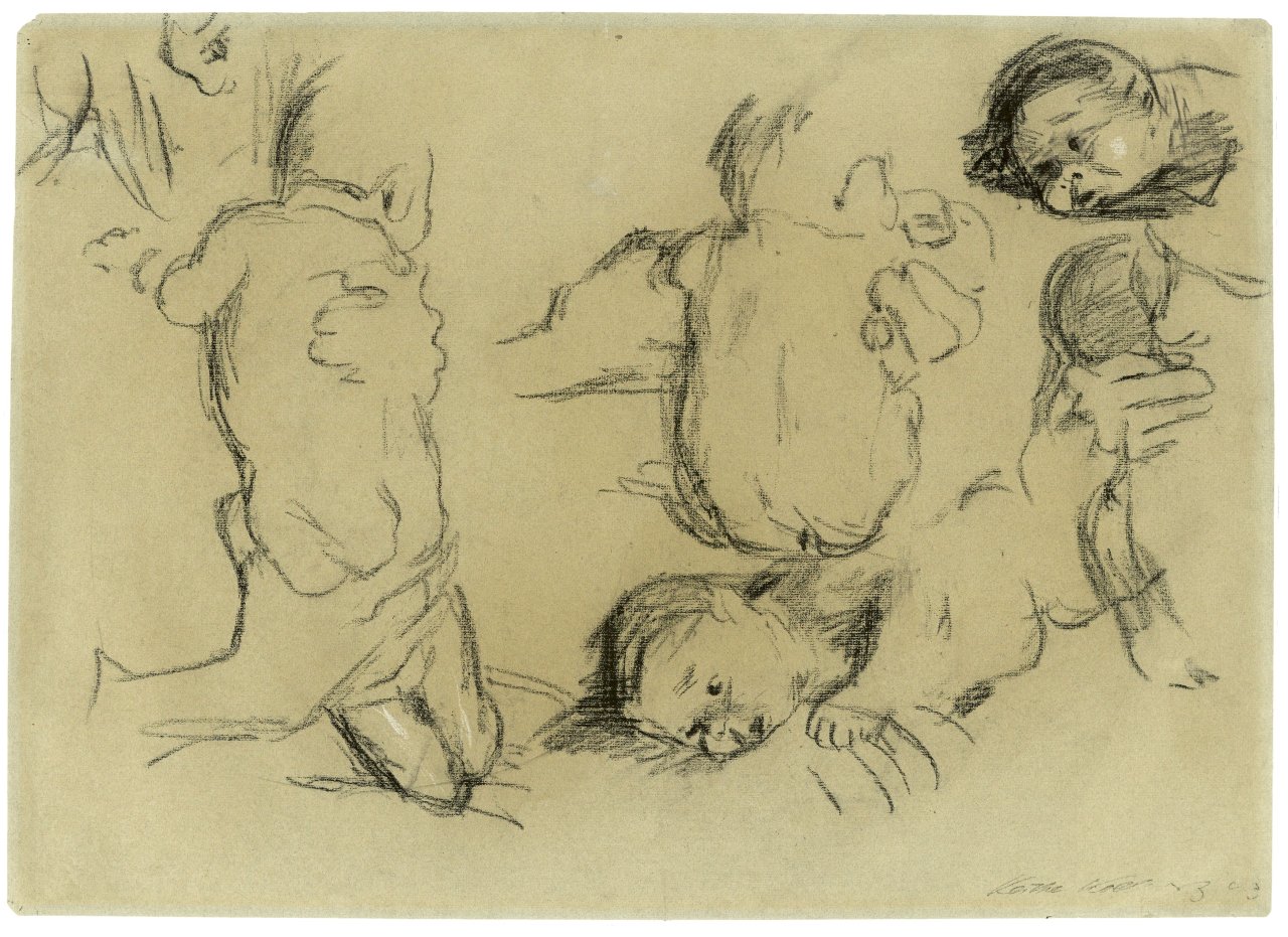 This picture shows the following artwork: Käthe Kollwitz. ”Säuglingsskizzen”. 1903.