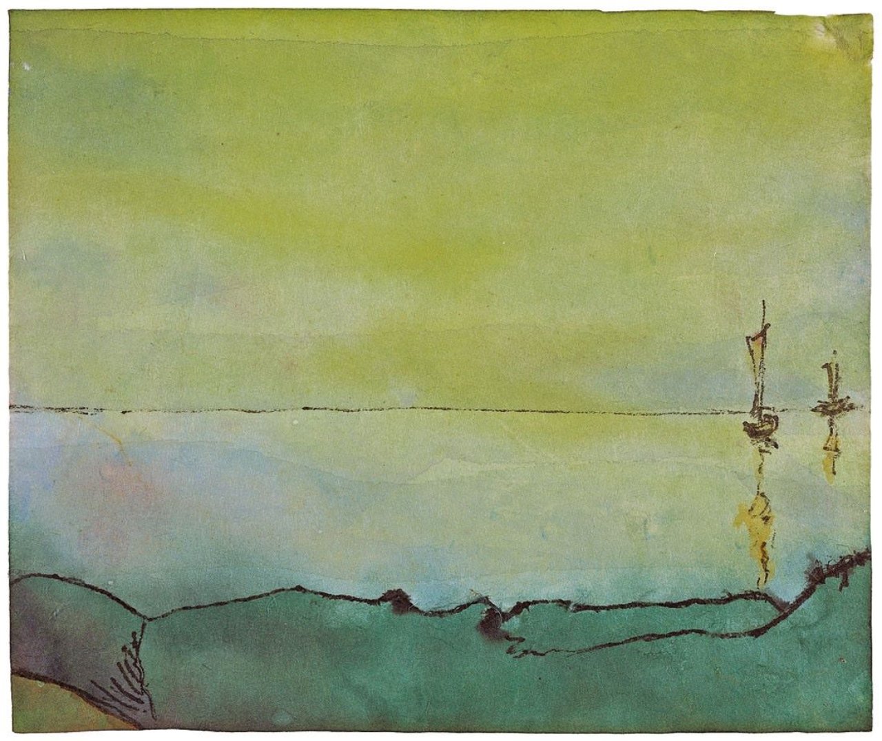 This picture shows the following artwork: Emil Nolde. „Nordseeabend“. Um 1935.