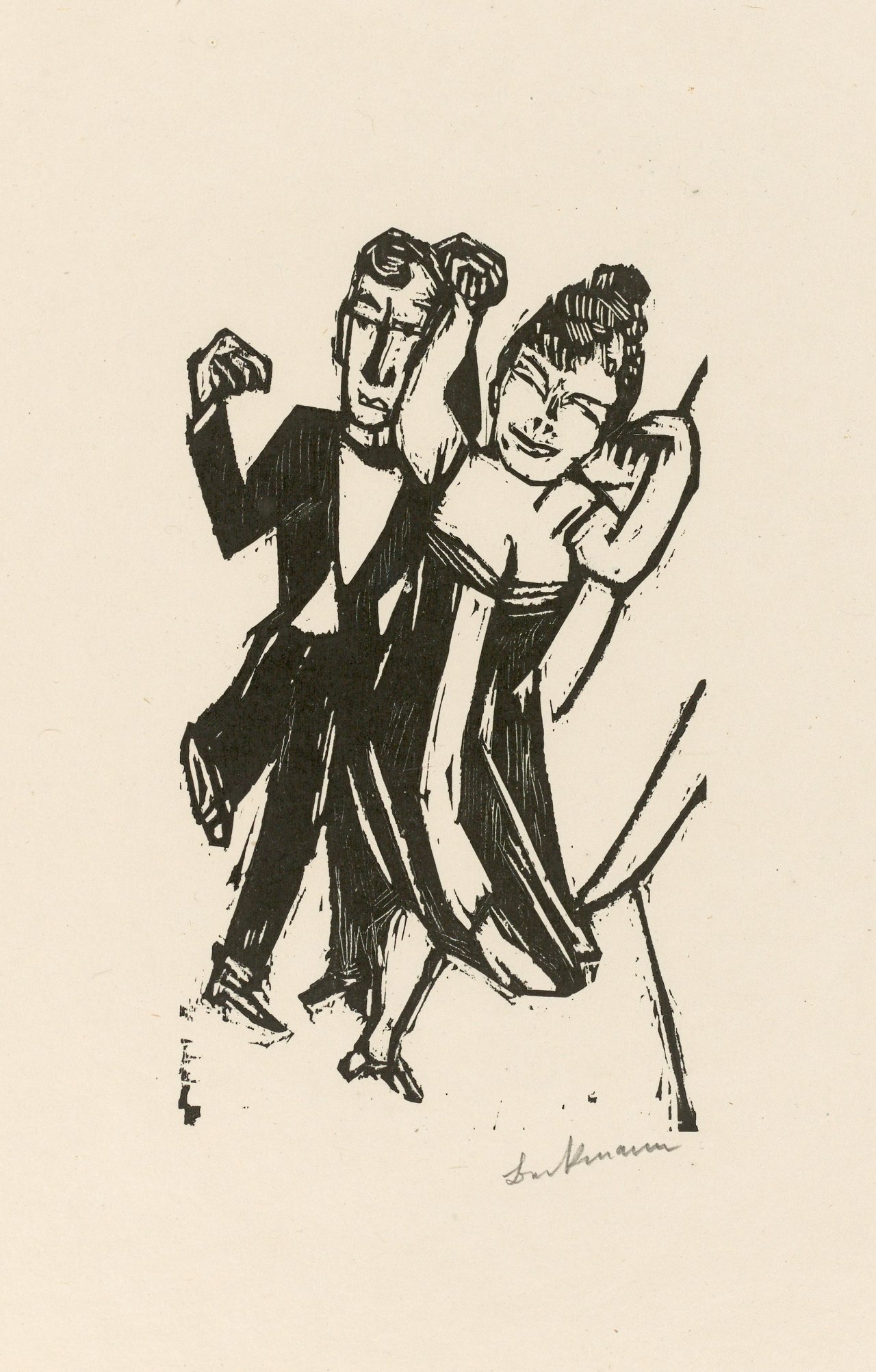 Auf diesem Bild ist das folgende Kunstwerk zu sehen: Max Beckmann. „Kleines tanzendes Paar“. 1923.