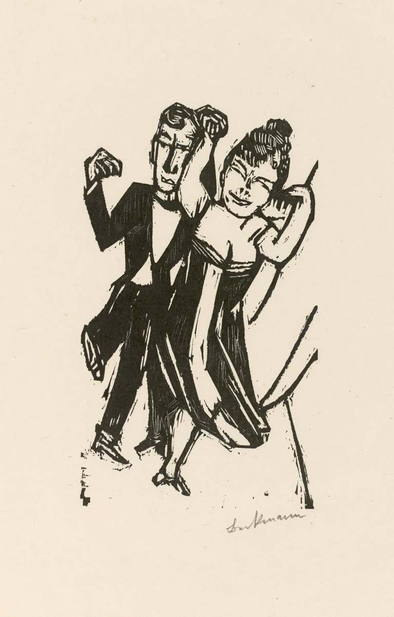 Auf diesem Bild ist das folgende Kunstwerk zu sehen: Max Beckmann. „Kleines tanzendes Paar“. 1923.
