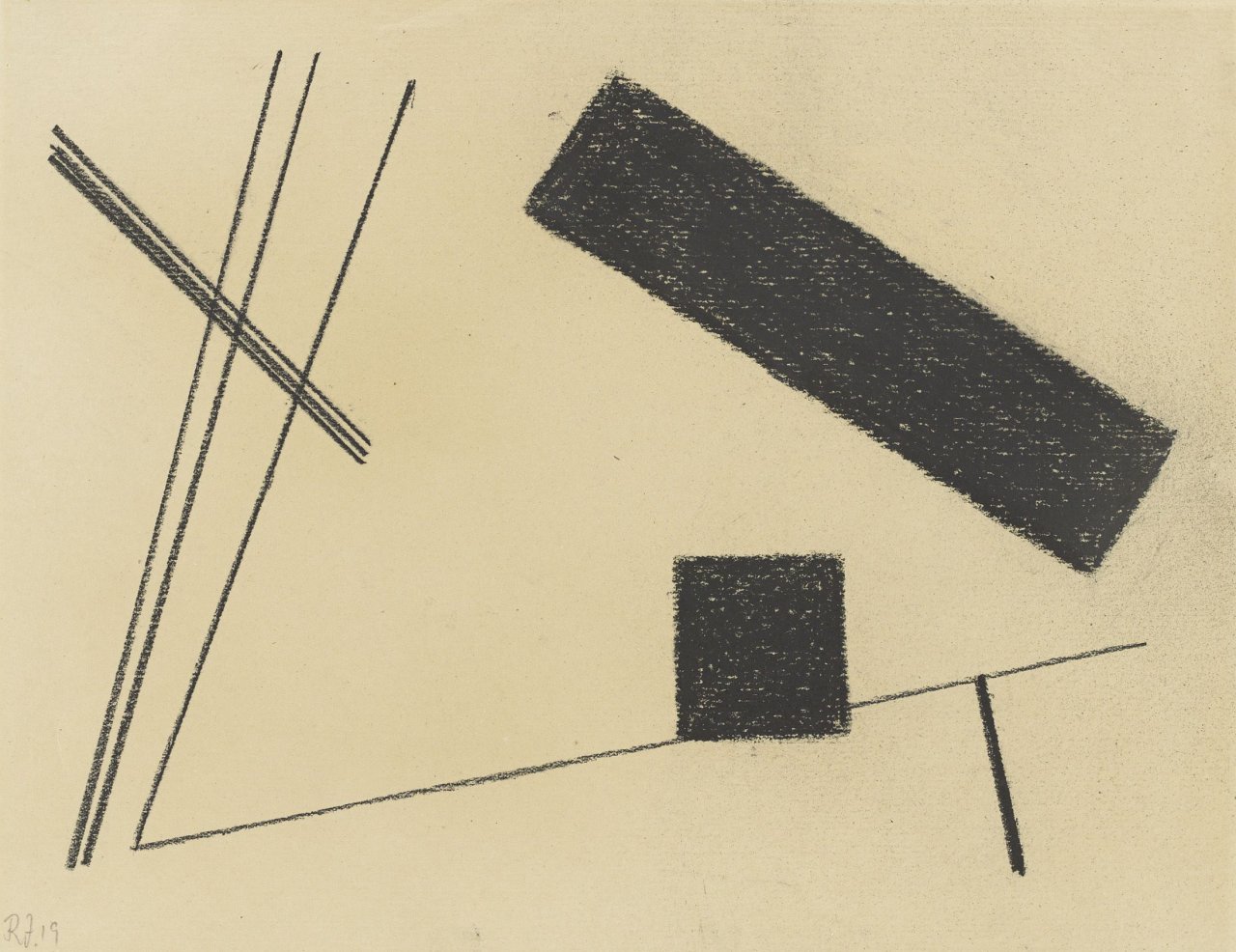 Auf diesem Bild ist das folgende Kunstwerk zu sehen: Rudolf Jahns. „Diagonal, M. Nr. 11“. 1919.