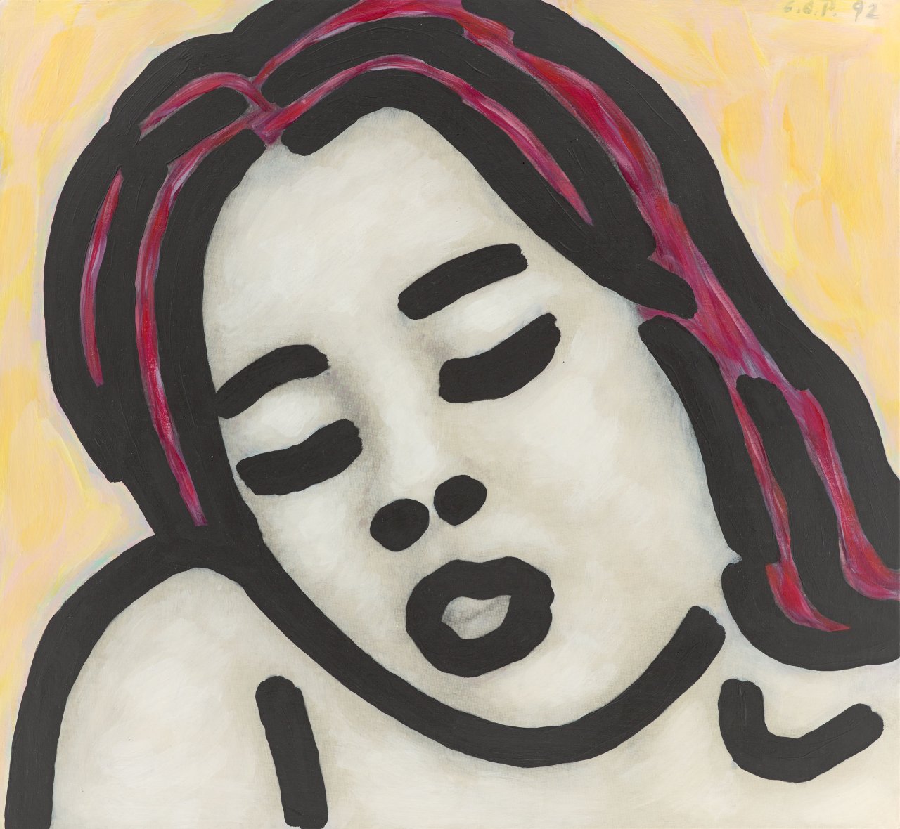 Auf diesem Bild ist das folgende Kunstwerk zu sehen: C.O. Paeffgen. Frauenkopf. 1992.