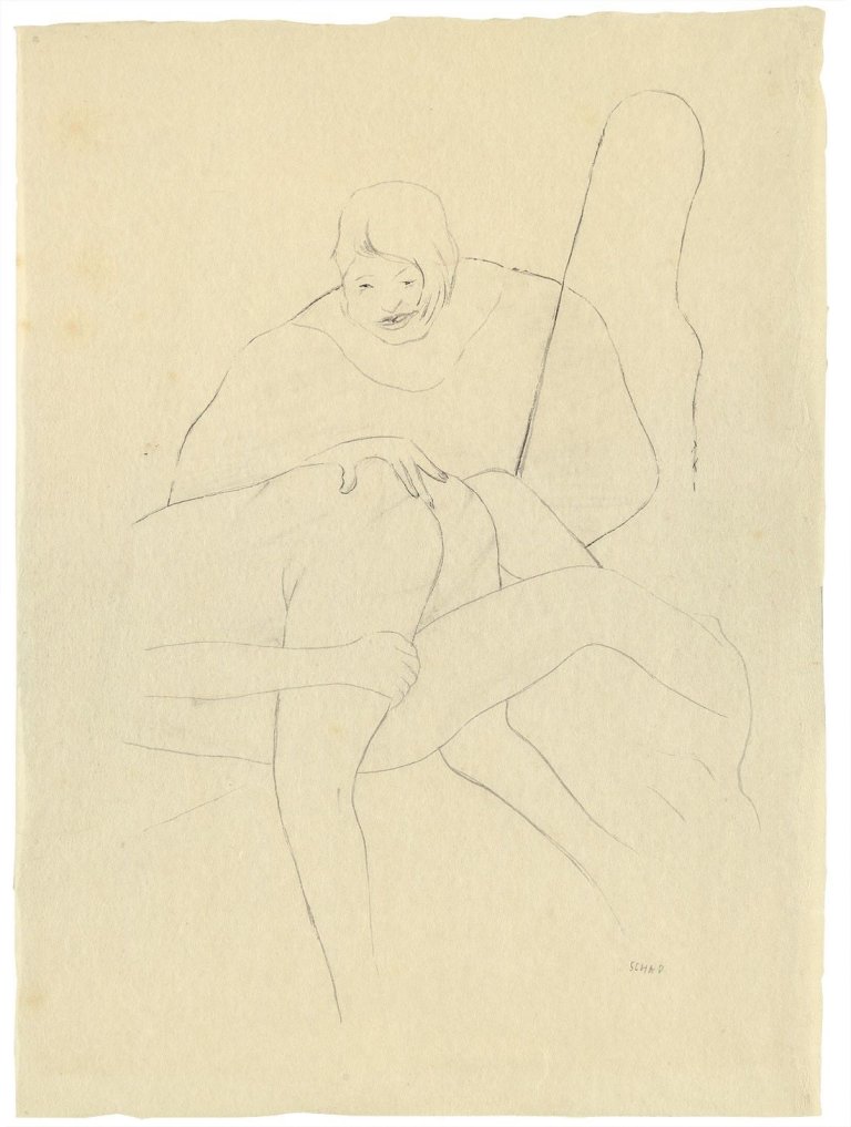 Auf diesem Bild ist das folgende Kunstwerk zu sehen: Christian Schad. Lesbisches. Ende 1920er Jahre.