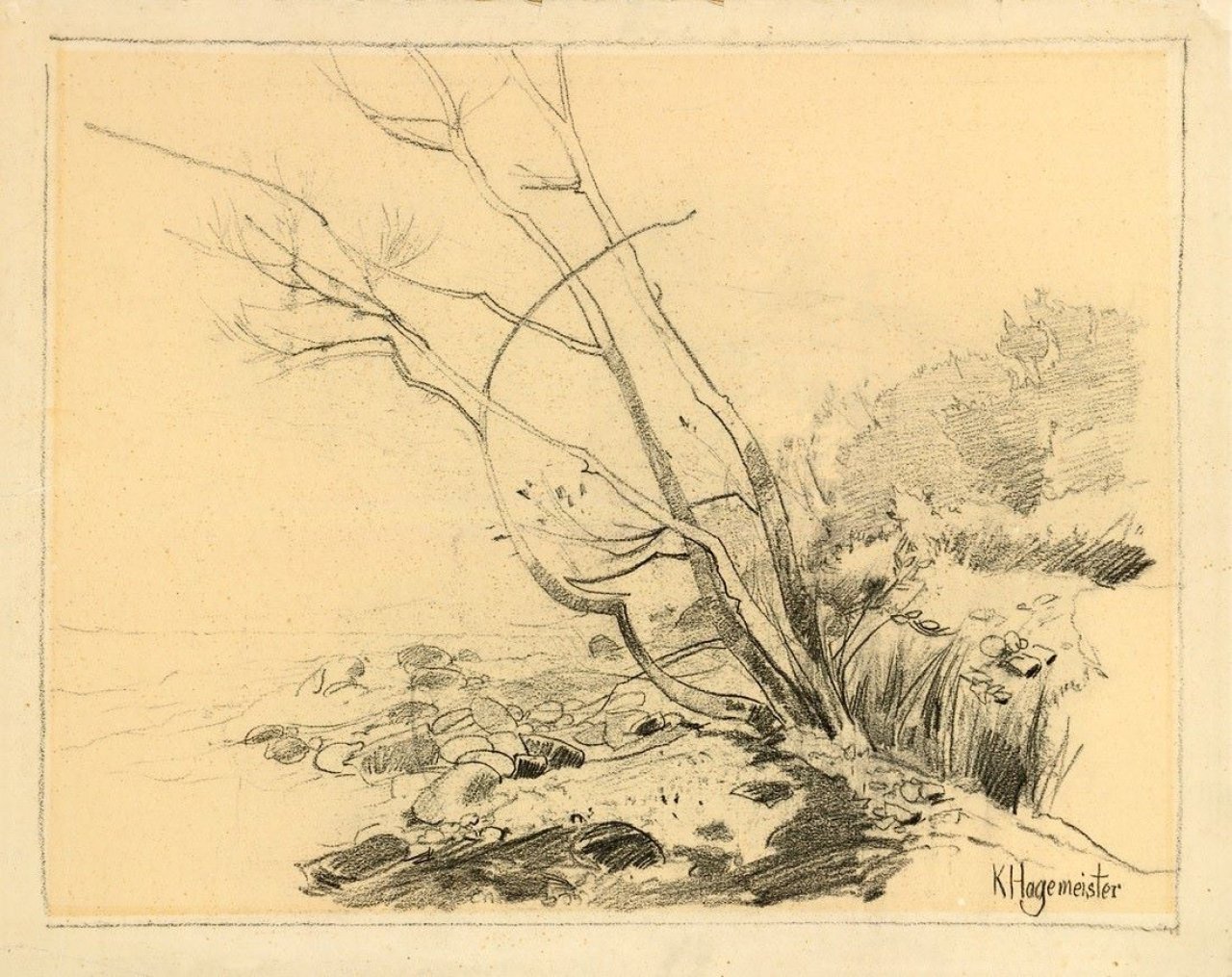 This picture shows the following artwork: Karl Hagemeister. Seeufer. Circa 1912.