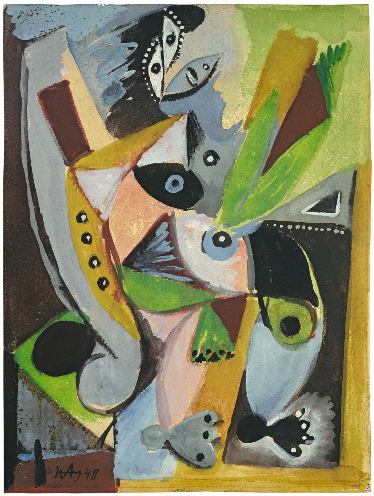 This picture shows the following artwork: Ernst Wilhelm Nay. „Helena I“. 1948.