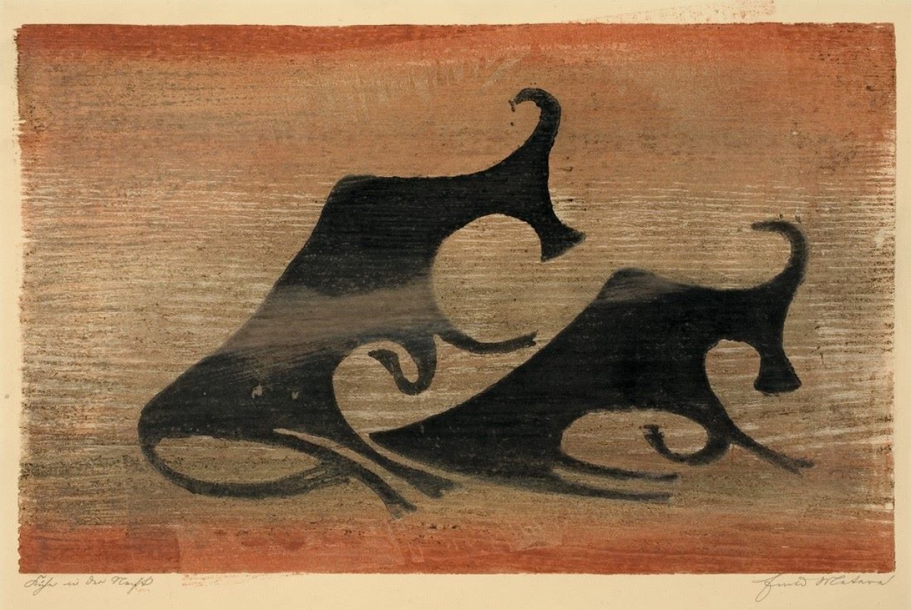 This picture shows the following artwork: Ewald Mataré. „Zwei Kühe im Nebel“ („Kühe in der Nacht“). 1952?.