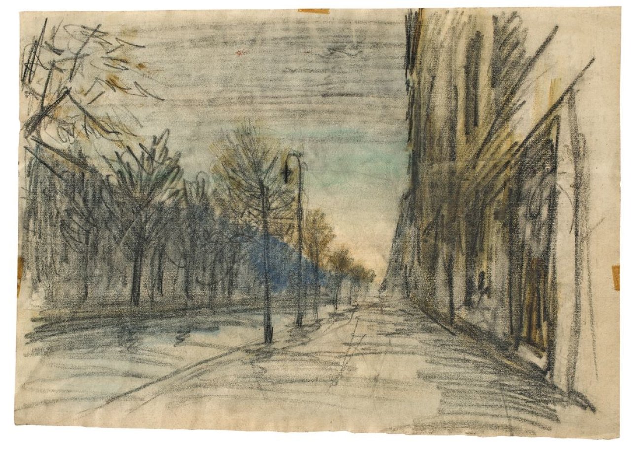This picture shows the following artwork: Werner Heldt. „Unter den Linden“. 1940.