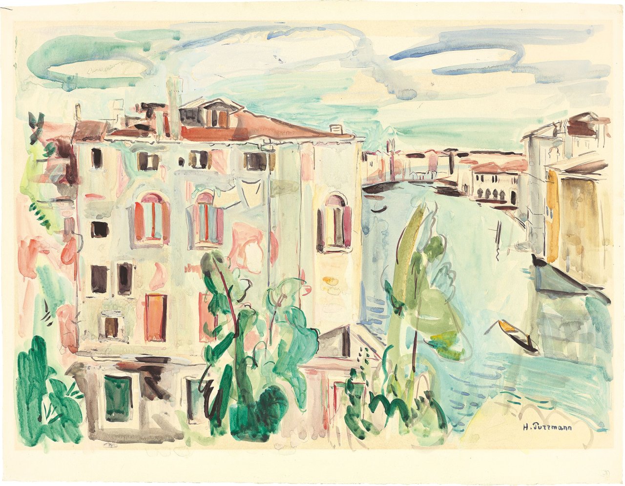 This picture shows the following artwork: Hans Purrmann. ”Haus am Canal Grande”. 1931.