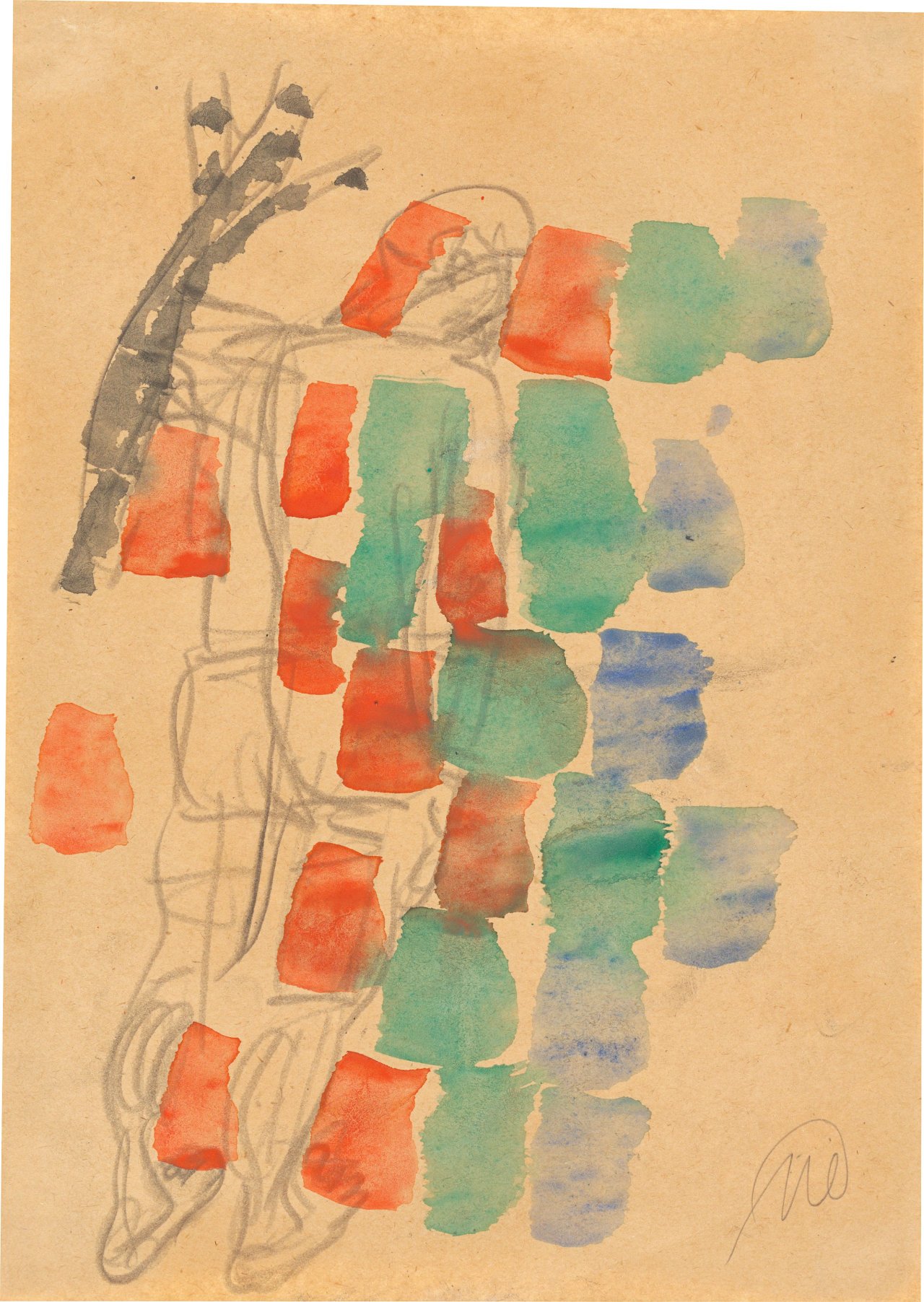 This picture shows the following artwork: Markus Lüpertz. Untitled (figure).