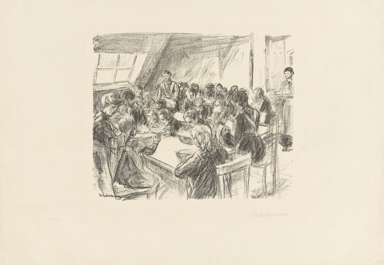 This picture shows the following artwork: Max Liebermann. „Kindervolksküche“. 1915.