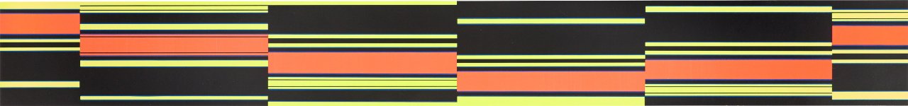 Auf diesem Bild ist das folgende Kunstwerk zu sehen: Günter Fruhtrunk. „Veränderte Reihen“. 1972.