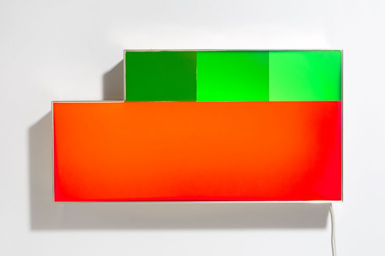 Auf diesem Bild ist das folgende Kunstwerk zu sehen: Daniel Pflumm. „Untitled (Abtei 2)“. 2000.