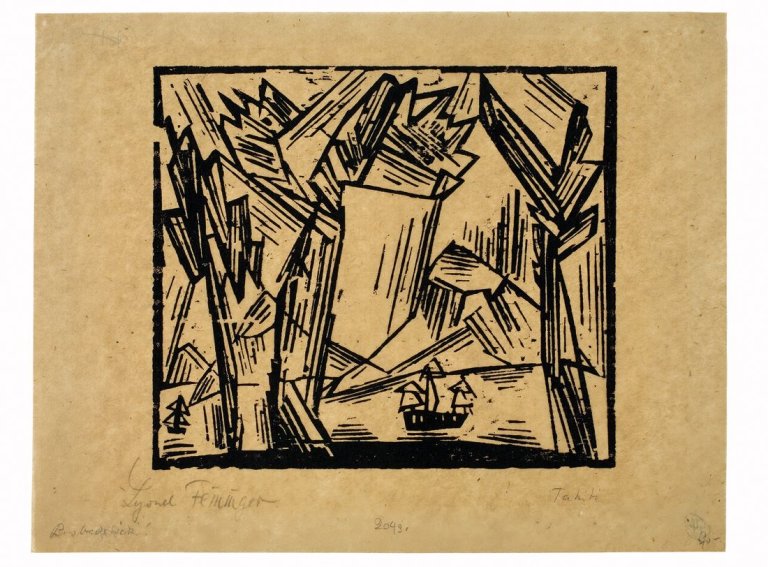 Auf diesem Bild ist das folgende Kunstwerk zu sehen: Lyonel Feininger. „Tahiti“. 1920.