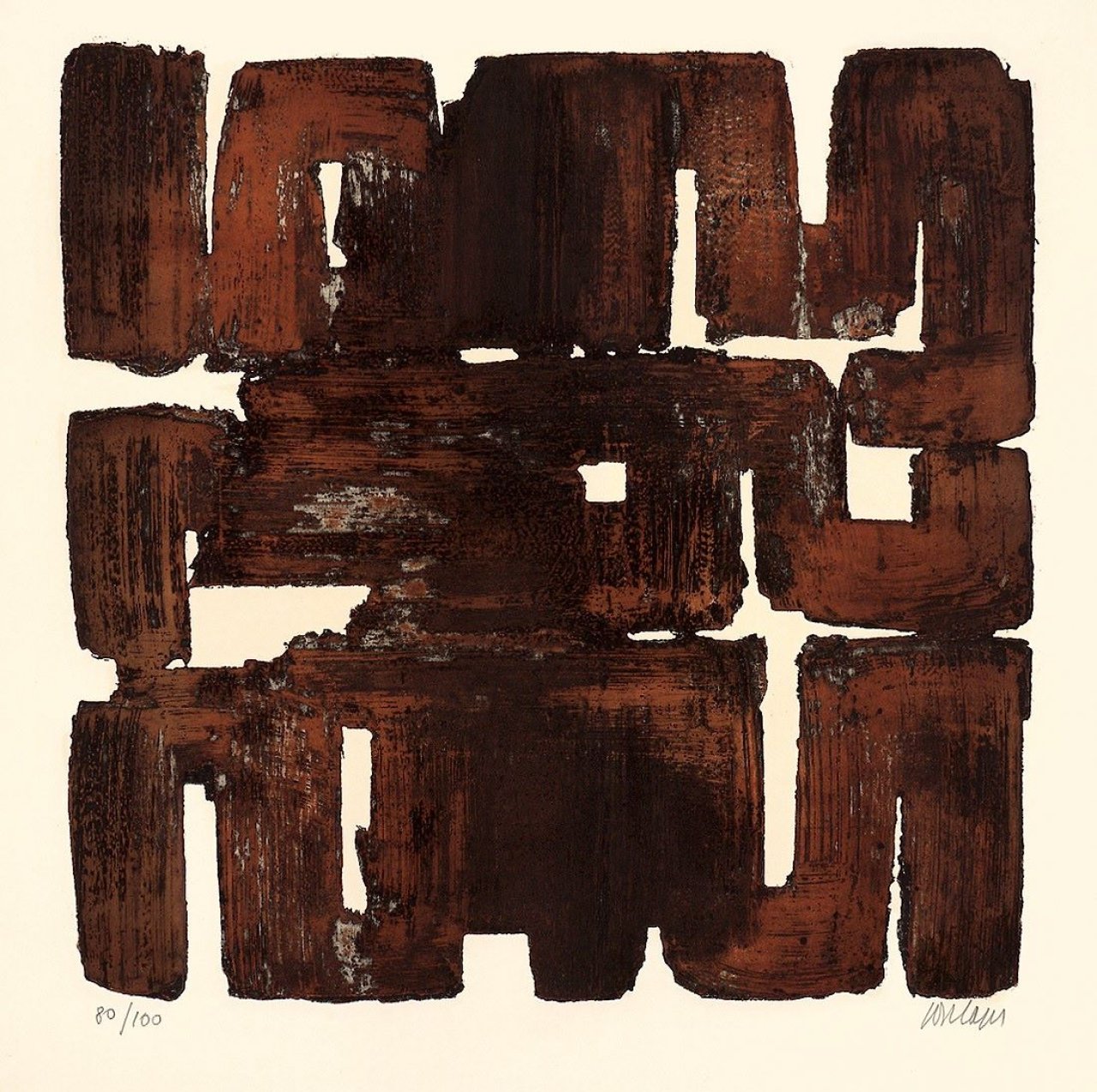 This picture shows the following artwork: Pierre Soulages. „Eau-Forte XI“. 1957.