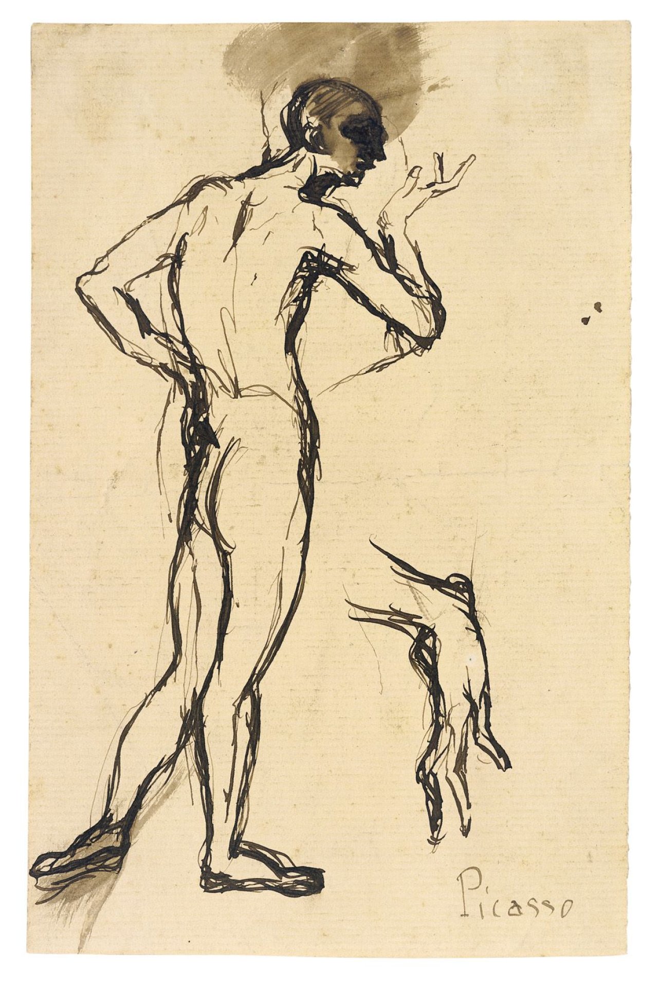 This picture shows the following artwork: Pablo Picasso. „HOMME DEBOUT”. Circa 1904.