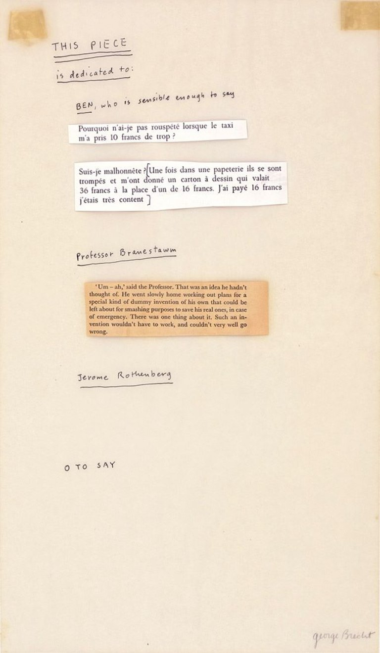 Auf diesem Bild ist das folgende Kunstwerk zu sehen: George Brecht. This Piece.