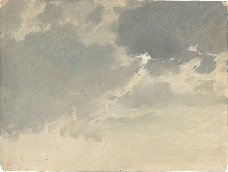 Auf diesem Bild ist das folgende Kunstwerk zu sehen:  Deutsch, um 1860. Wolkenstudie.