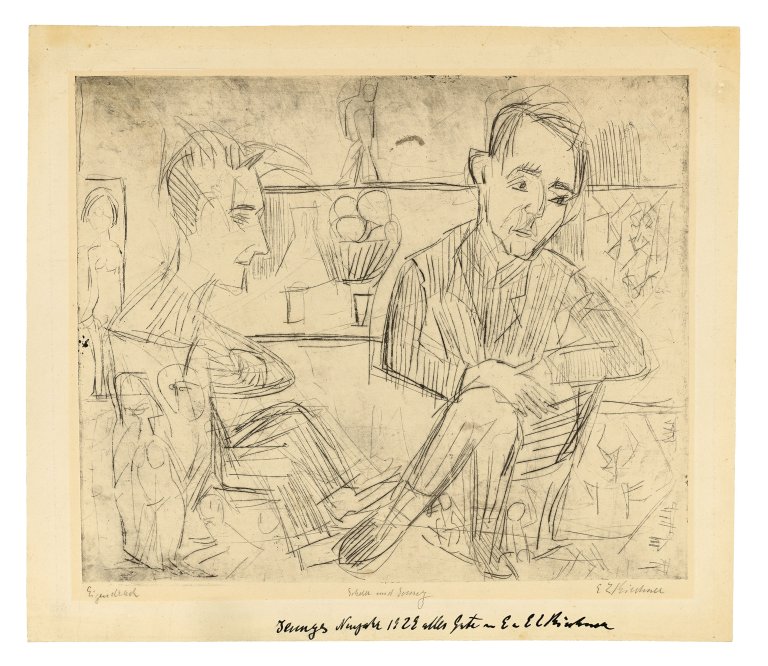 Auf diesem Bild ist das folgende Kunstwerk zu sehen: Ernst Ludwig Kirchner. „Scherer und Jenny“. 1924.