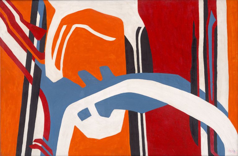 Auf diesem Bild ist das folgende Kunstwerk zu sehen: Ernst Otto Köpke. „Weisse Brücke“. 1970.