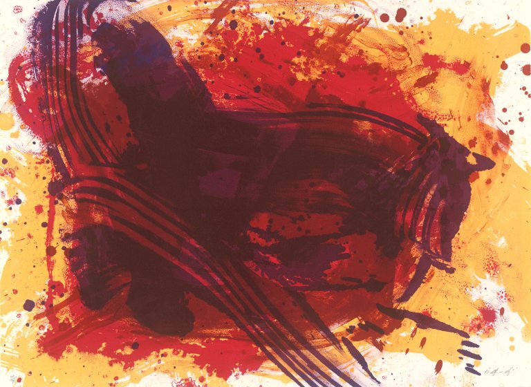 Auf diesem Bild ist das folgende Kunstwerk zu sehen: Kazuo Shiraga. Aus: „Prehistoire“. 1991.