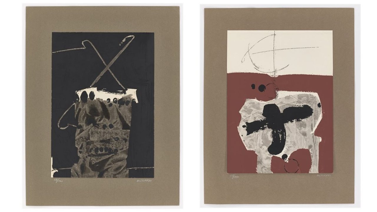 Auf diesem Bild ist das folgende Kunstwerk zu sehen: Manolo Millares. Aus: „Mutilados de paz“. 1965.