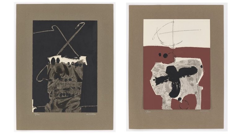 Auf diesem Bild ist das folgende Kunstwerk zu sehen: Manolo Millares. Aus: „Mutilados de paz“. 1965.
