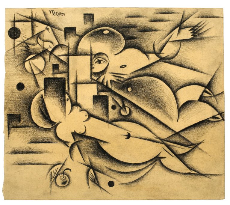 Auf diesem Bild ist das folgende Kunstwerk zu sehen: Johannes Molzahn. Mann und Frau. 1917.