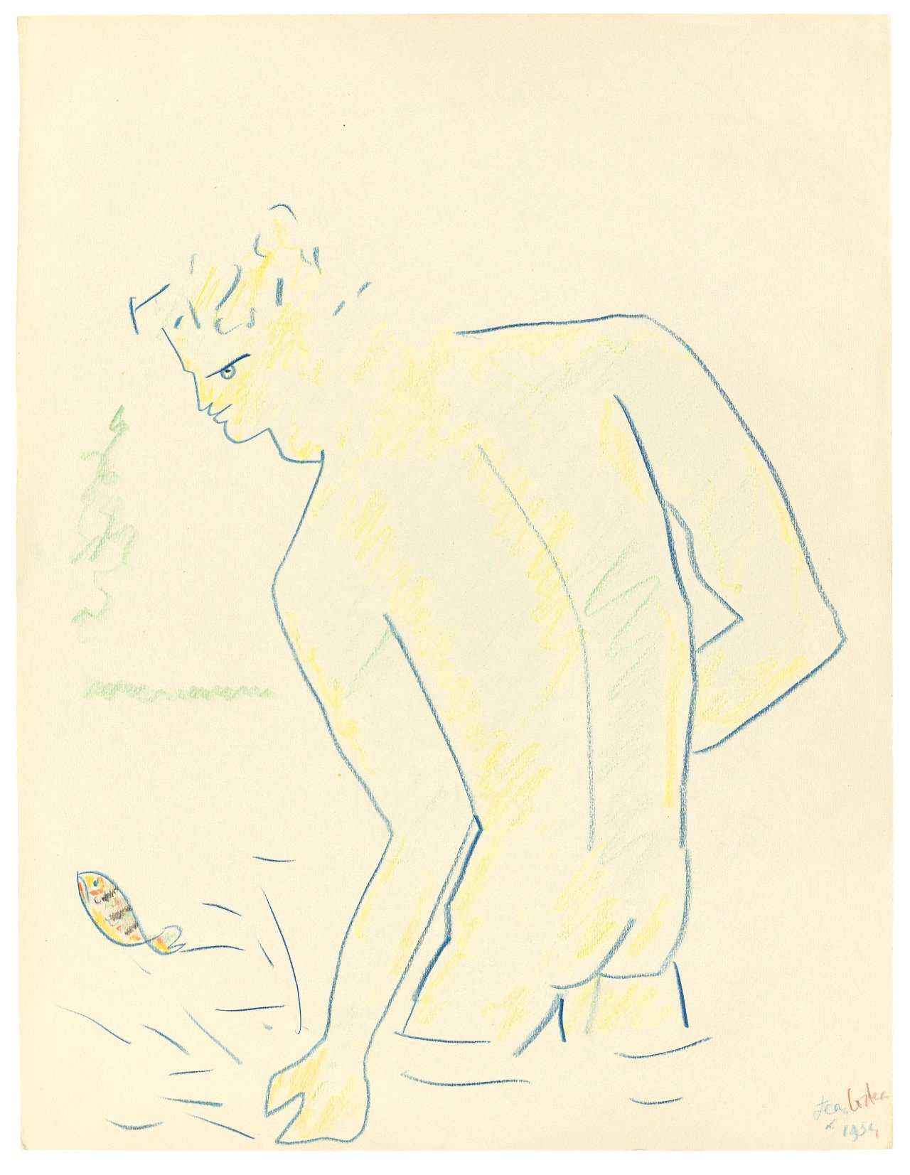 This picture shows the following artwork: Jean Cocteau. ”Baigneur”. 1954.