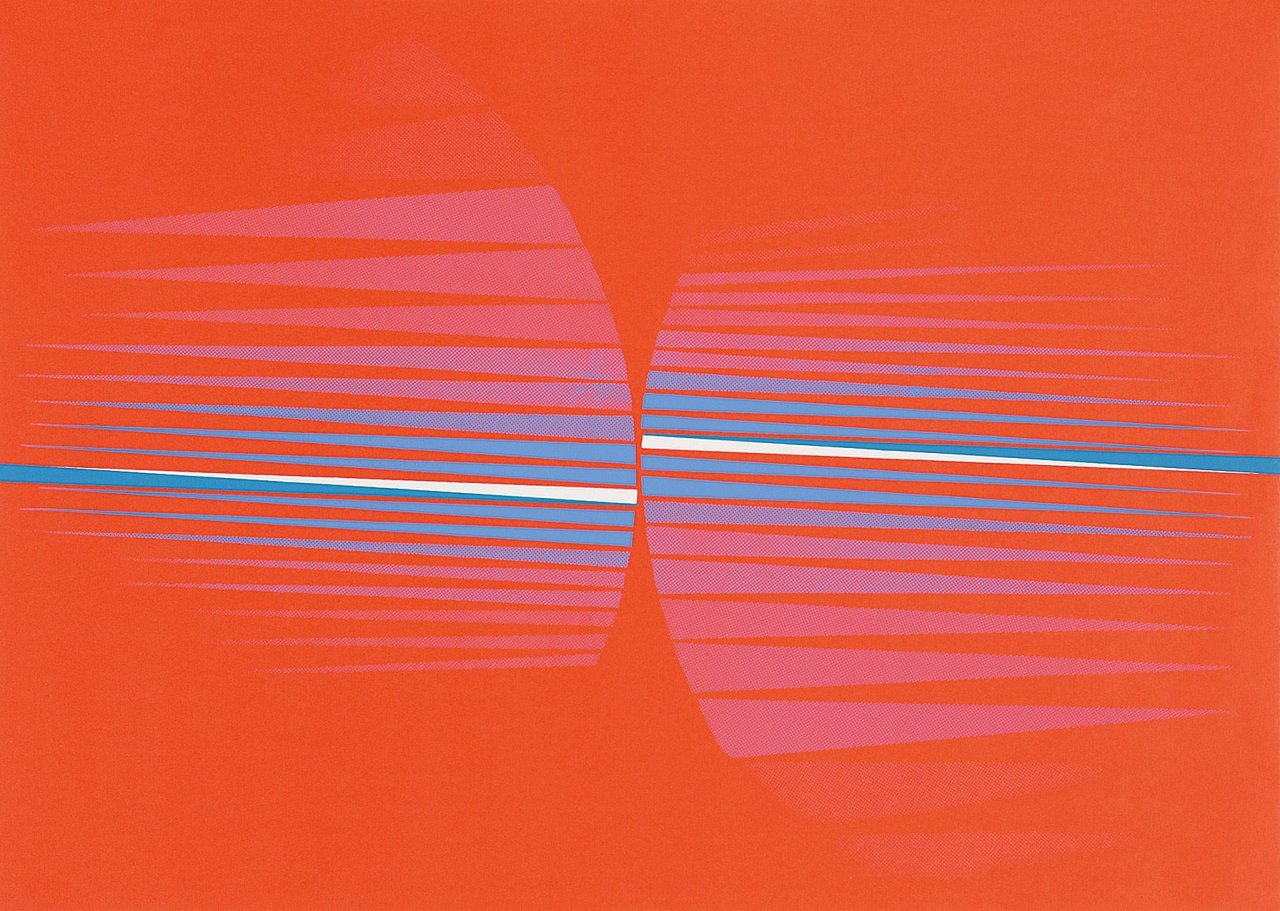 Auf diesem Bild ist das folgende Kunstwerk zu sehen: Lothar Quinte. Rot Blau Weiß. 1968.
