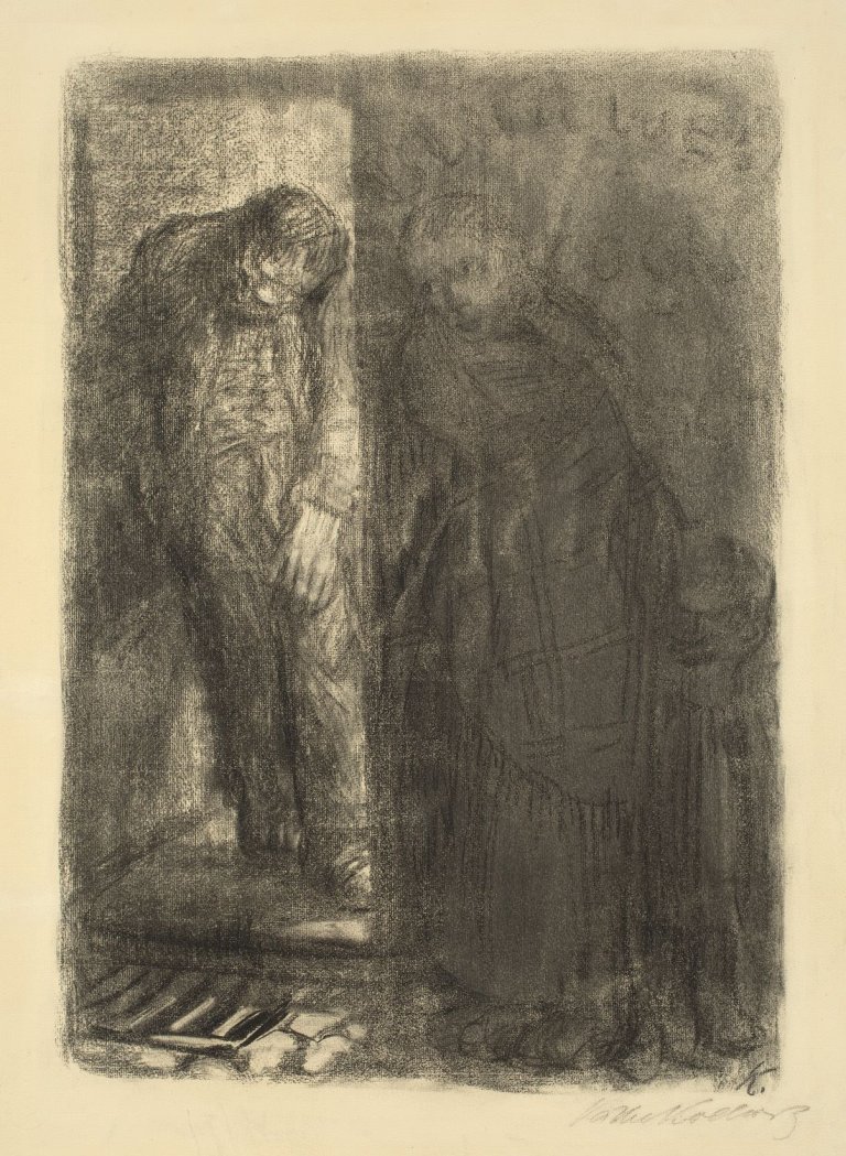 Auf diesem Bild ist das folgende Kunstwerk zu sehen: Käthe Kollwitz. „Kneipe“. 1908/09.