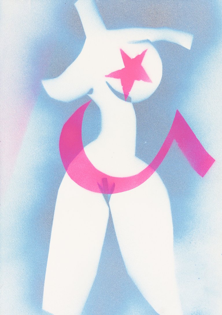 This picture shows the following artwork: Luciano Castelli. „Küsse aus Moskau“. 1988.