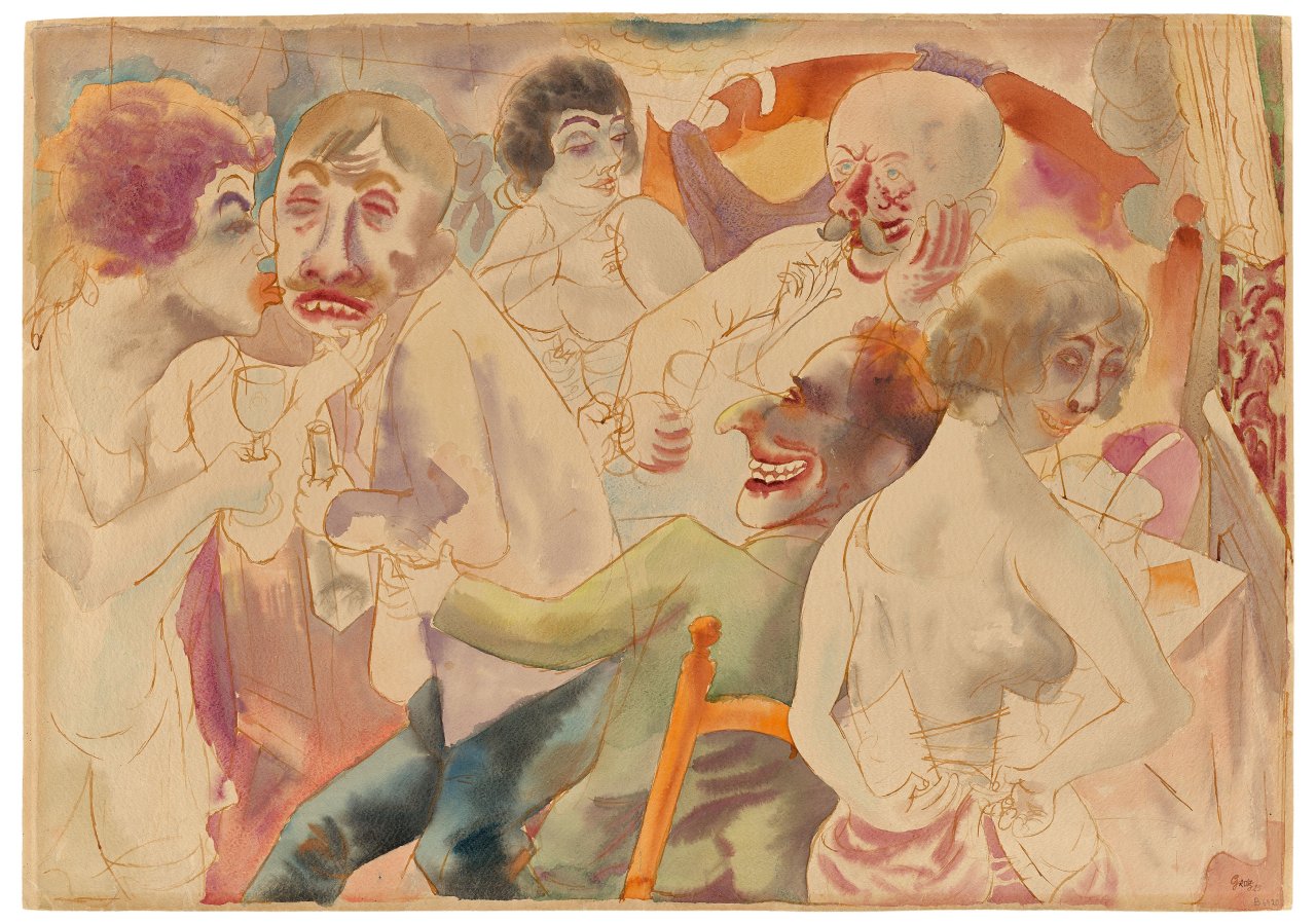 Auf diesem Bild ist das folgende Kunstwerk zu sehen: George Grosz. „Nächtliche Szene, Berlin“. 1925.