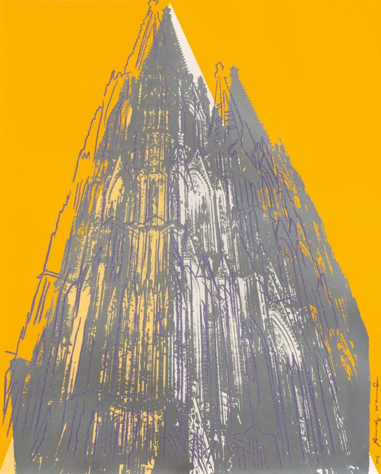 This picture shows the following artwork: Andy Warhol. „Cologne Cathedral“ (gelb). 1985.