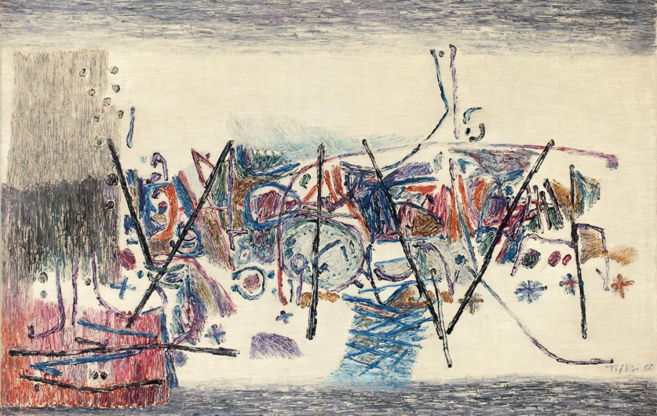 Auf diesem Bild ist das folgende Kunstwerk zu sehen: Heinz Trökes. „Fruta del mar“. 1958.