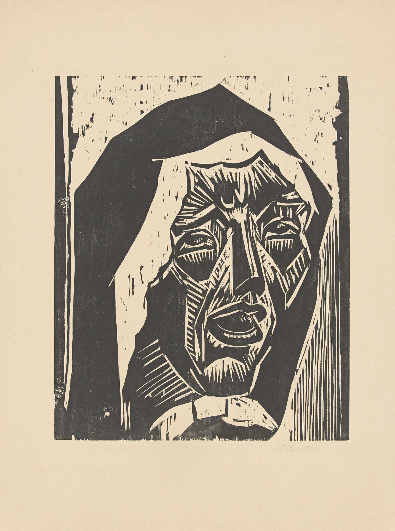 Auf diesem Bild ist das folgende Kunstwerk zu sehen: Max Pechstein. „Alte Frau“. 1923.