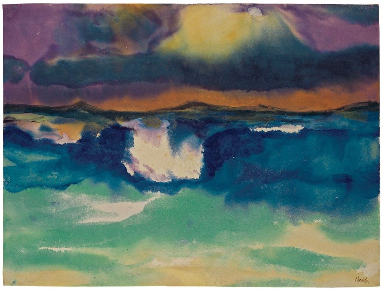 This picture shows the following artwork: Emil Nolde. Meerlandschaft.