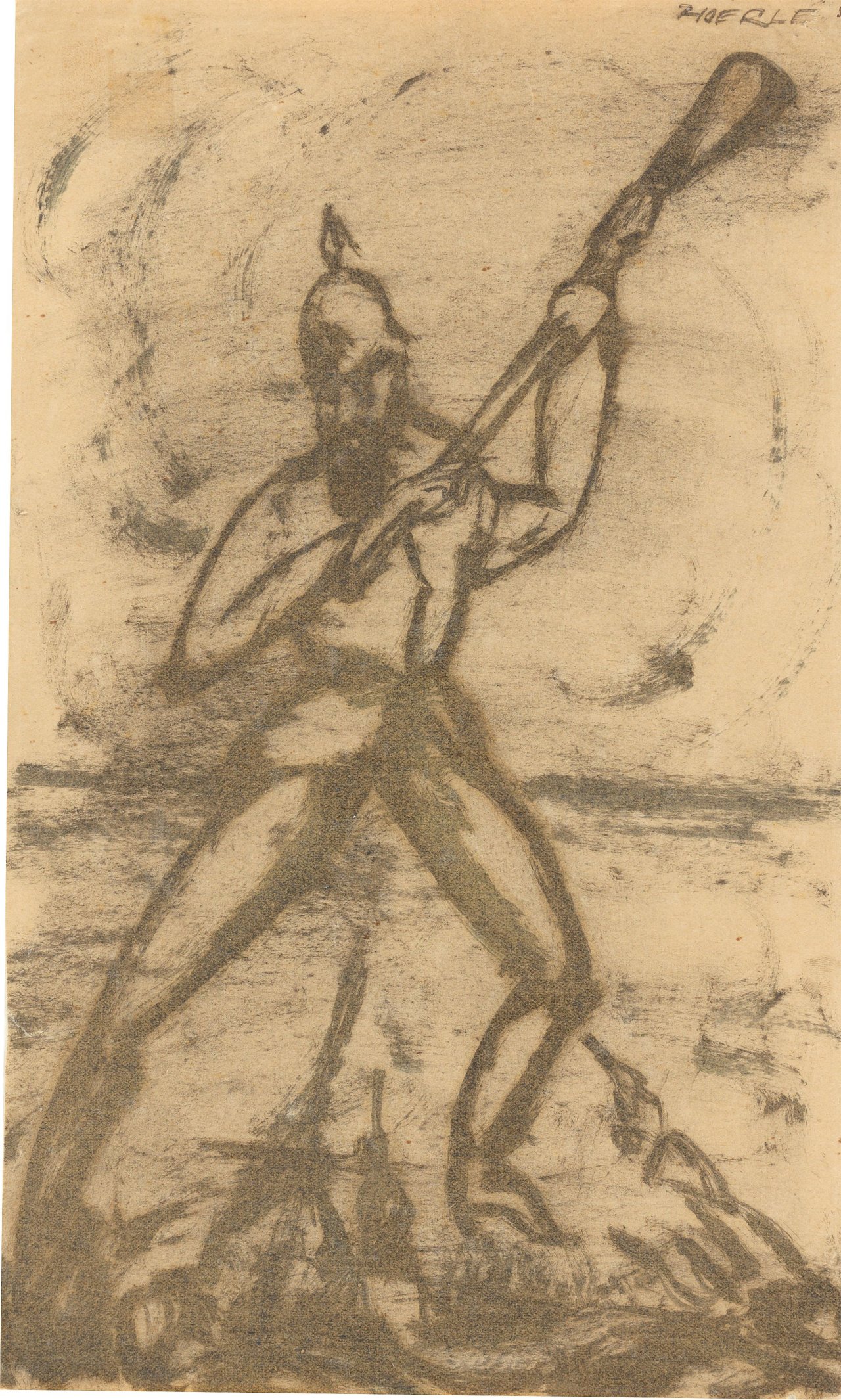 Auf diesem Bild ist das folgende Kunstwerk zu sehen: Heinrich Hoerle. „Grabenkampf“. 1915.