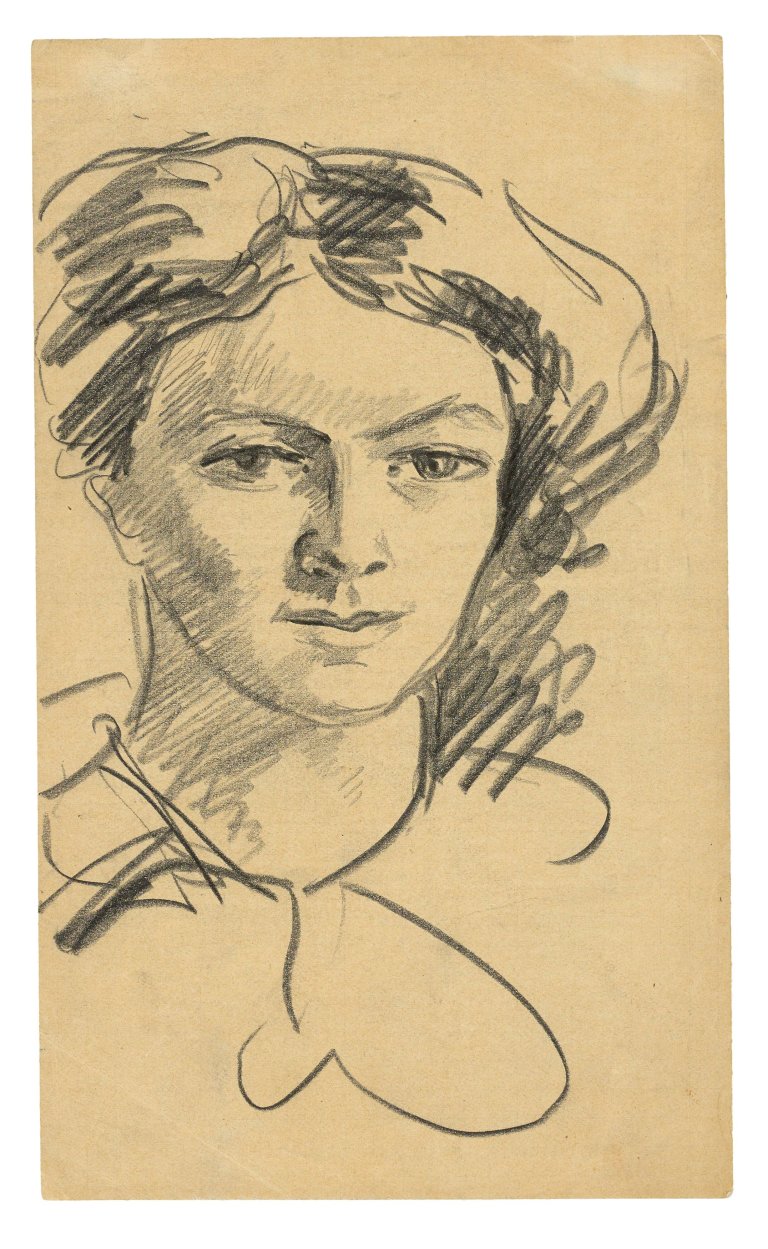 Auf diesem Bild ist das folgende Kunstwerk zu sehen: August Macke. „Bildnis Elisabeth (Die Frau des Künstlers)“. 1913.