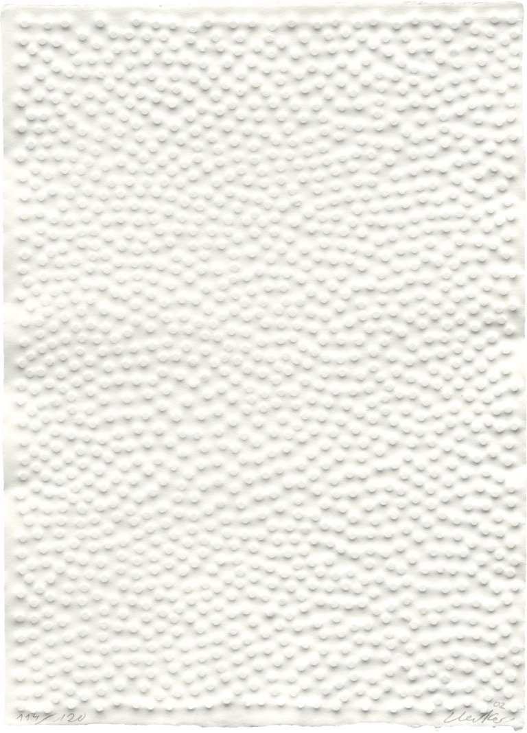 Auf diesem Bild ist das folgende Kunstwerk zu sehen: Günther Uecker. Aus: „Graphein“. 2002.