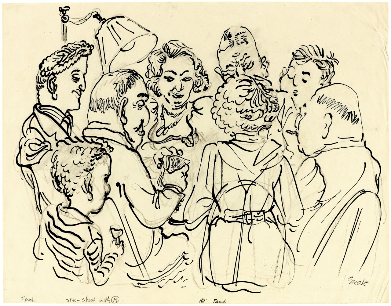 Auf diesem Bild ist das folgende Kunstwerk zu sehen: George Grosz. „Cardplayers“. 1937.