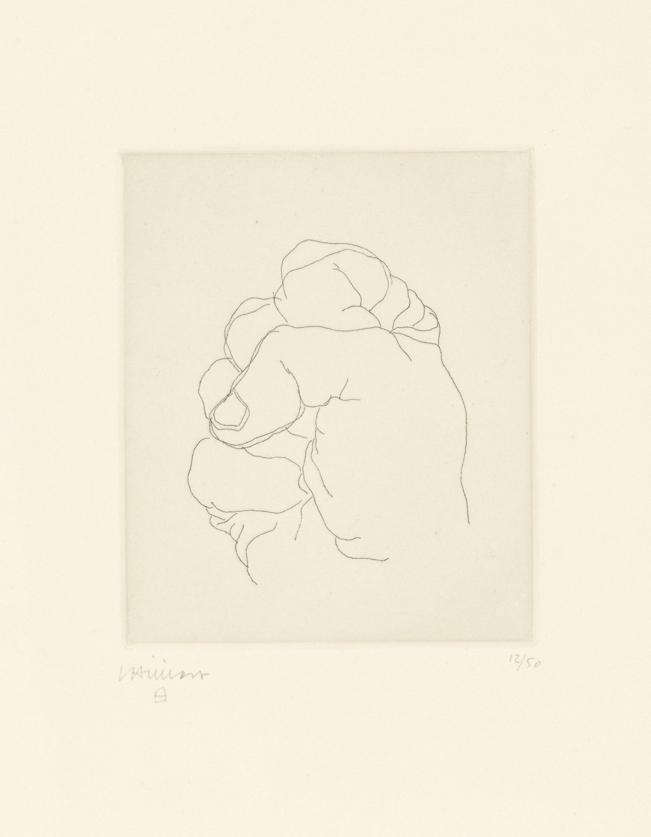 Auf diesem Bild ist das folgende Kunstwerk zu sehen: Eduardo Chillida. „Esku II“. 1971.